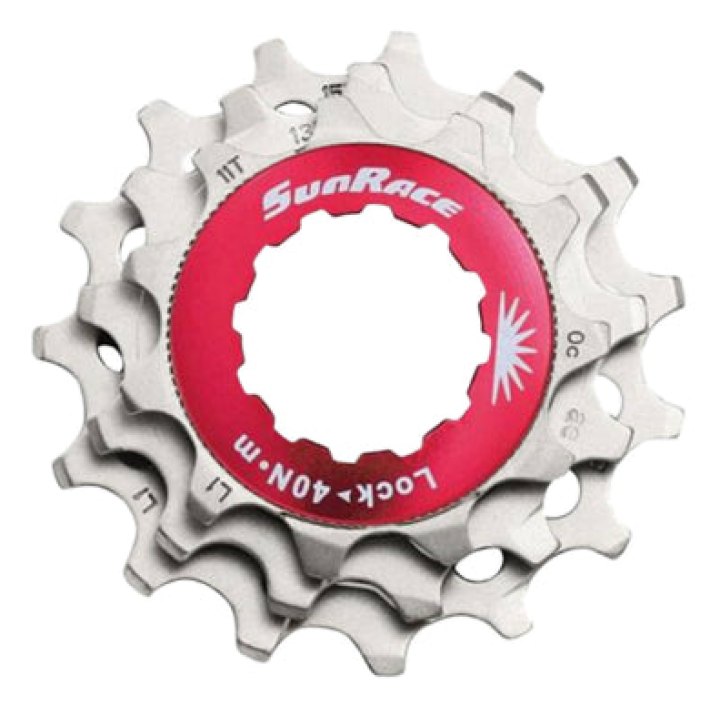 Kit 3 Pignons Sunrace Pour Cassette 11V. 11-13-15 Metallic Argent Avec Econtre Écrou Blocage
