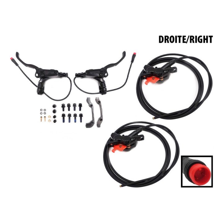 Kit Freins Hydrauliques 4 Pistons Connecteur Etanche (2 Etriers Droit)