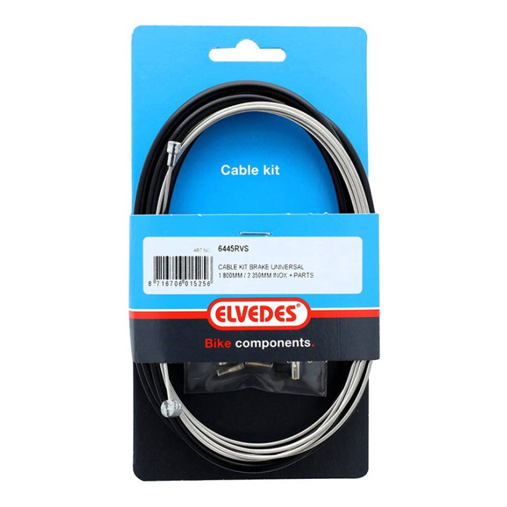 Kit Câble - Gaine De Frein Universel Elvedes Câble INOX - Gaine Noir 1700 mm - 2350 mm