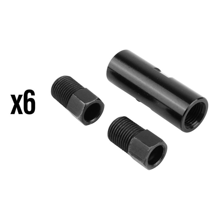 Kit Rallonge Durite Elvedes Pour Frein Hydraulique Noir (6 Douilles + 12 Vis Compression Raccord Durite 5,5 mm)