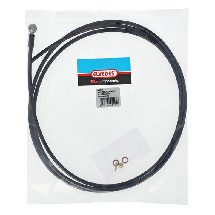 Kit Durite De Remplacement Elvedes Pour Frein Hydraulique Shimano Bh90 Noir 2000 mm (Inclus Banjo)