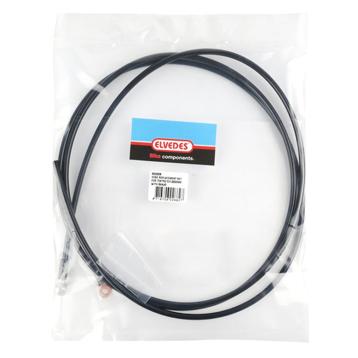 Kit Durite De Remplacement Elvedes Pour Frein Hydraulique Tektro - Trp Noir Diam 5 mm L 2000 mm (Inclus Banjo)