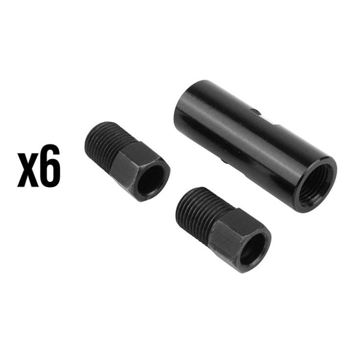 Kit Rallonge Durite Elvedes Pour Frein Hydraulique Noir (6 Douilles + 12 Vis Compression Raccord Durite 5 mm)