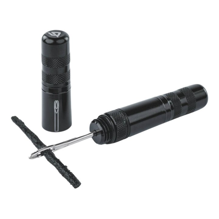 Kit Réparation Pneu Tubeless Route - VTT Hutchinson Par L'Extérieur Avec Meches - Capsule Alu (5 Meches D 1.5 mm + 5 Meches D 3 mm + Outil)