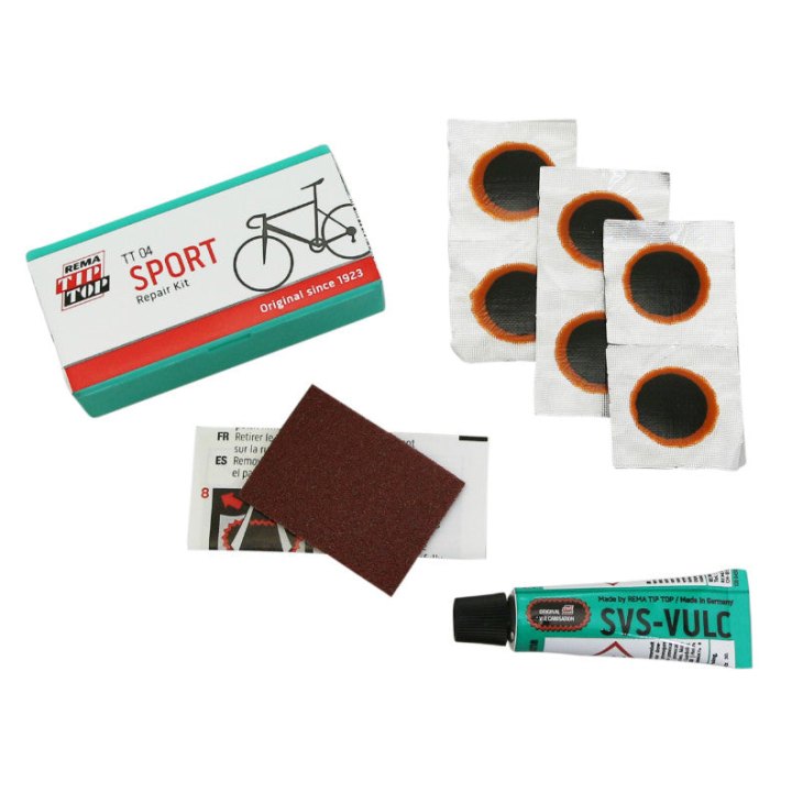 Kit Réparation Chambre A Air Tip Top Tt04 Sport Boite (6 Patchs F0 15 mm + Colle 3G + Papier Ponce) Avec Notice (5060045)