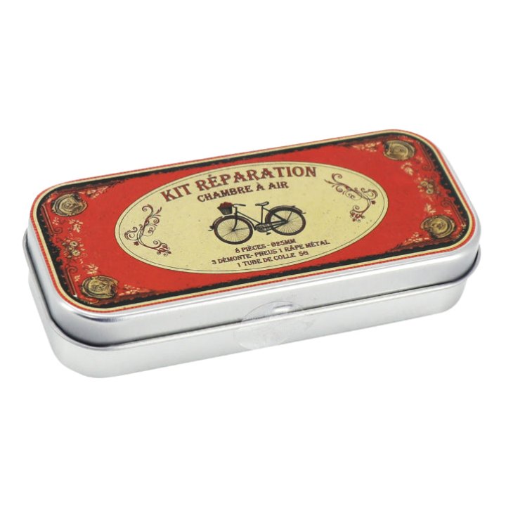 Kit Réparation Chambre A Air Universel (8 Pieces) (Livree En Boite En Métal)