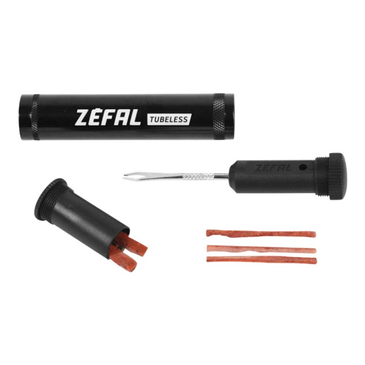 Kit Réparation Zefal Z Bar Tubeless Fixation Porte Bidon (Avec Meche Et Outil Aiguille + Couteau)