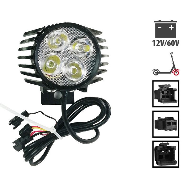 Lampe LED et klaxon avant noir