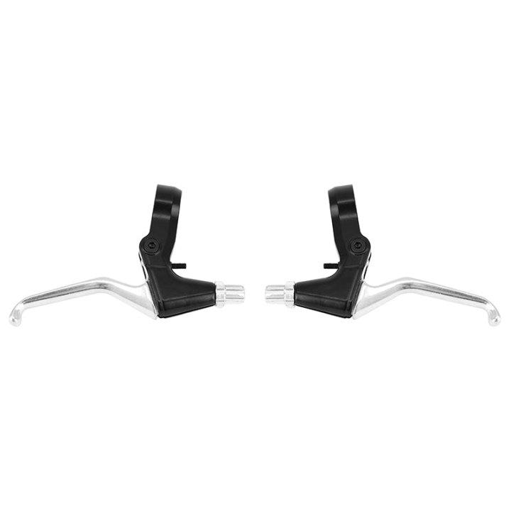 Levier De Frein VTT-VTC V-Brake 3 Doigts Newton Alu Argent-Noir (Paire Sur Carte)