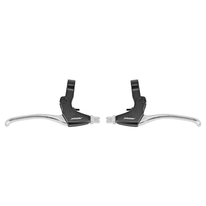 Levier De Frein VTT-VTC V-Brake 4 Doigts Newton Alu Argent-Noir (Paire Sur Carte)