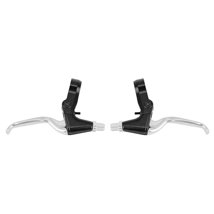 Levier De Frein VTT-VTC V-Brake 3 Doigts Newton Alu Argent-Noir (Paire Sur Carte)