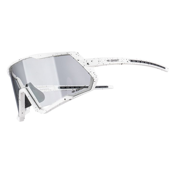 Lunettes Vélo Adulte Gist Mask Monture Blanc Verres Photochromiques Qui S'Adaptent Automatiquement A La Luminosite Protection 100% Uv - (Verre Cat 1-3)