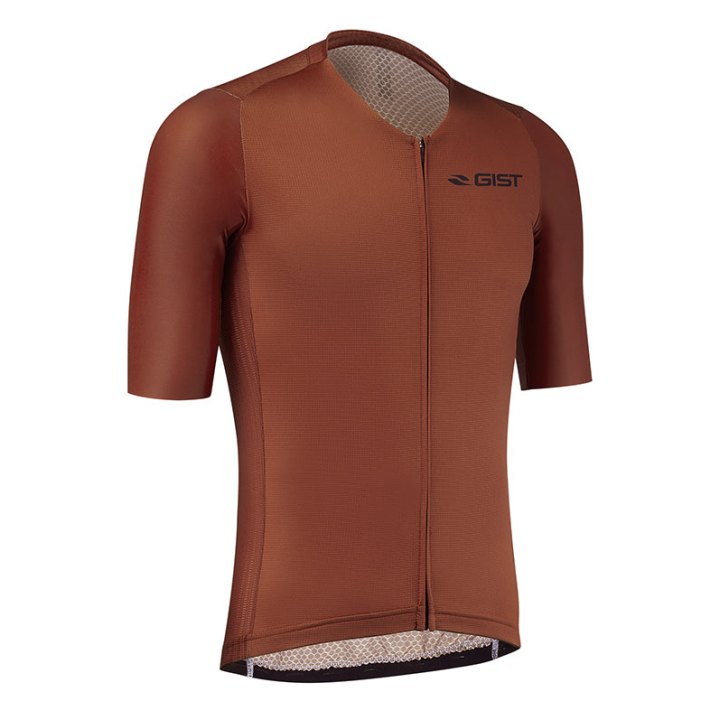 Maillot Gist Été Podium Manches Courtes Zip Total Rouge Brique XL