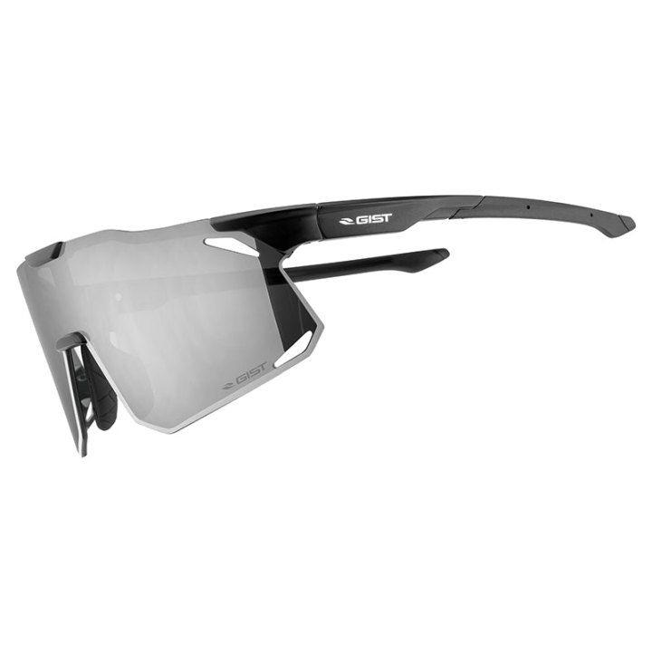 Lunettes Vélo Adulte Gist Eclipse Monture Noir Verre Fume Polycarbonate (Protection 100% Contre Uva, Uvb, Uvc Et Lumière Bleue) Compatible Clip Verres Correcteurs Ref 225380