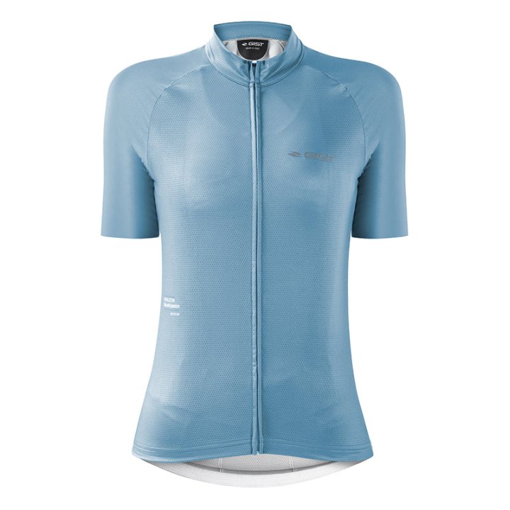 Maillot Gist Lady - Femme Manches Courtes Kin Zip Total Bleu Glace M