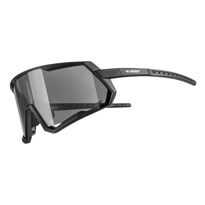 Lunettes Vélo Adulte Gist Mask Monture Noir Verre Fume Polycarbonate (Protection 100% Contre Uva, Uvb, Uv)