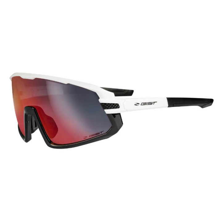 Lunettes Vélo Adulte Gist Next Monture Blanc (3 Verres Interchangeables - Protection 100% Uv - Uva - Uvb) Vision Optimale, Ultra Adherentes, Tres Resistantes (Verre Cat 3)