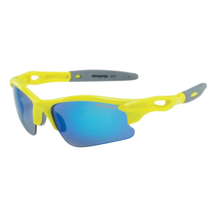 Lunettes Vélo Enfant Gist Skate Monture Jaune Fluo (2 Verres Interchangeables Bleu Miroir Et Orange)