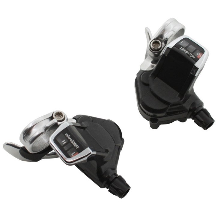 Manette Route P2R Pour Cintre Plat 10V. Push-Pull Compatible Shimano Triple (Paire)
