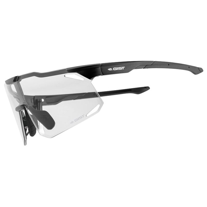 Lunettes Vélo Adulte Gist Eclipse Monture Noir Verres Photocromiques Qui S'Adaptent Automatiquement A La Luminosite Protection 100% Uv - (Verre Cat 1-3) Compatible Clip Verres Correcteurs Ref 225380