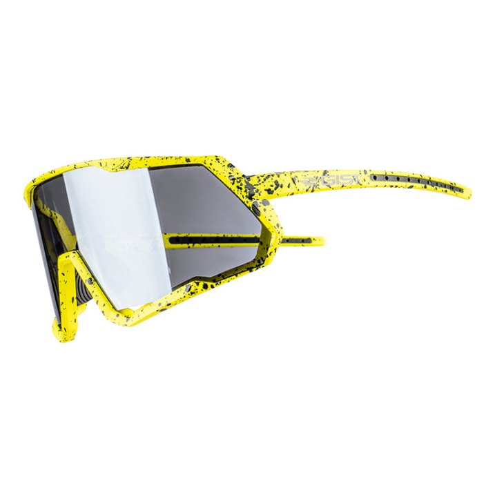 Lunettes Vélo Adulte Gist Mask Monture Jaune Fluo Verre Noir Polycarbonate (Protection 100% Contre Uva, Uvb, Uv)