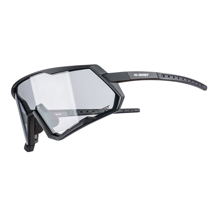 Lunettes Vélo Adulte Gist Mask Monture Noir Verres Photochromiques Qui S'Adaptent Automatiquement A La Luminosite Protection 100% Uv - (Verre Cat 1-3)