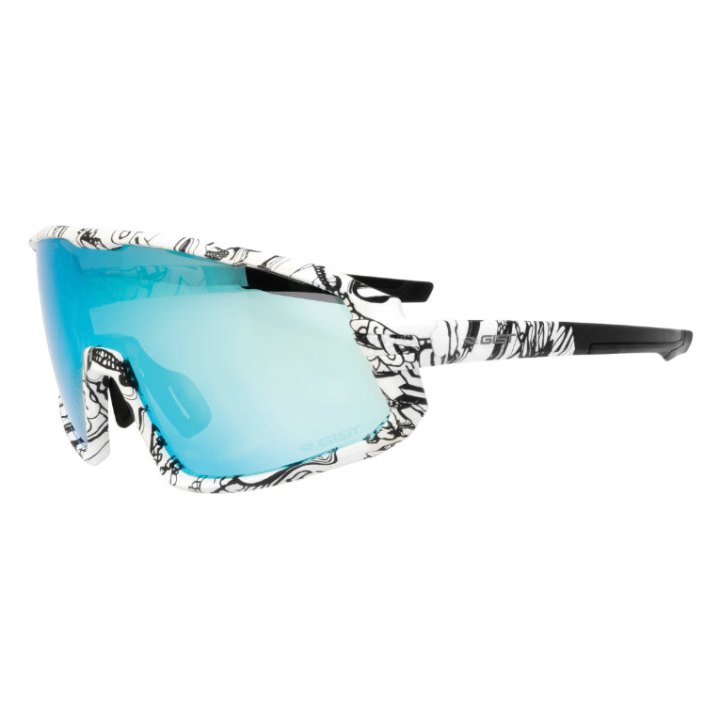 Lunettes Vélo Adulte Gist Next Monture Pop Blanc (3 Verres Interchangeables - Protection 100% Uv - Uva - Uvb) Vision Optimale, Ultra Adherentes, Tres Resistantes (Verre Cat 3)