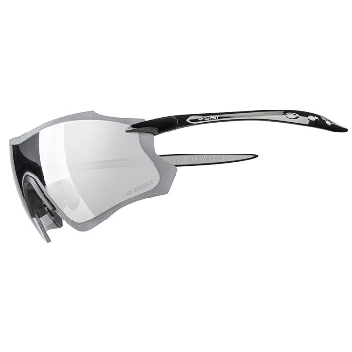 Lunettes Vélo Adulte Gist Pack Monture Noir Verres Solaires Miroir Noir - Protection 100% Uv - Uva - Uvb) Ultra Légère (Verre Cat 3)