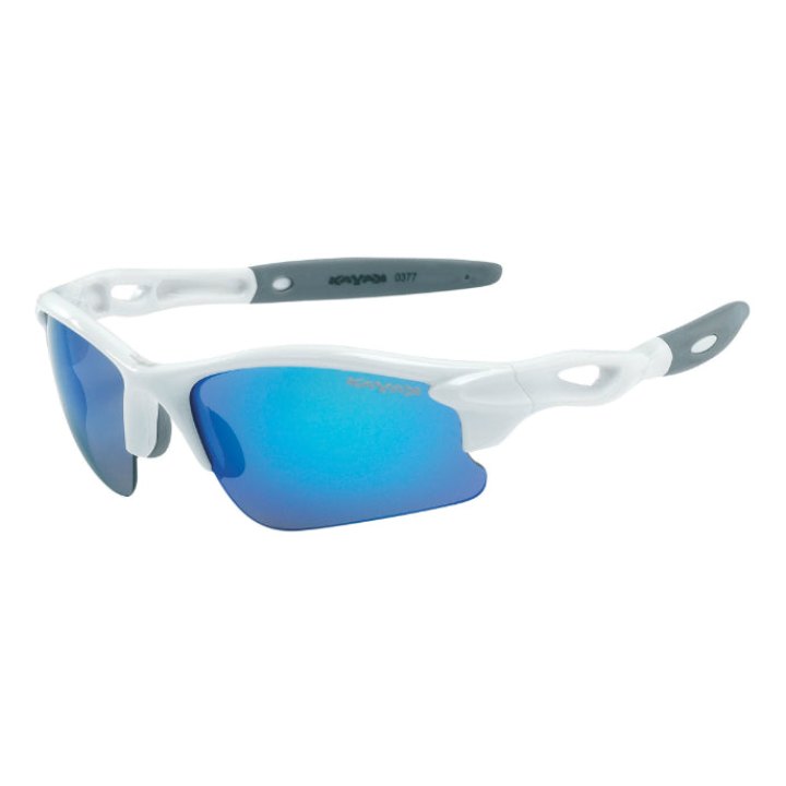Lunettes Vélo Enfant Gist Skate Monture Blanc (2 Verres Interchangeables Bleu Miroir Et Orange)