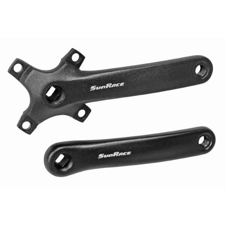 Manivelles VTT Sunrace Fcm800 Alu Noir 175 mm Pour Boîtier Axe Carré Pour Mono Diam. 96 mm (Sans Plateau) (Boîtier 119 mm)