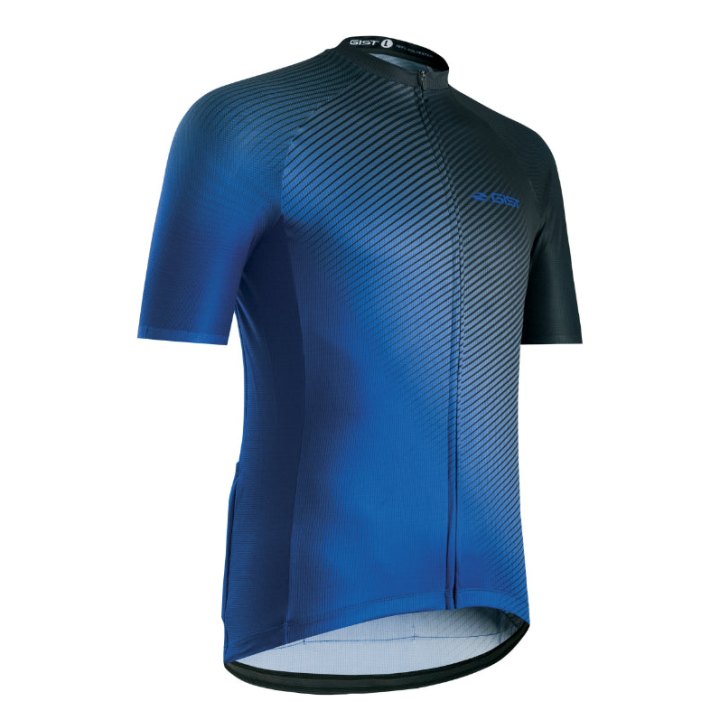 Maillot Gist Été Flow Manches Courtes Zip Total Bleu S