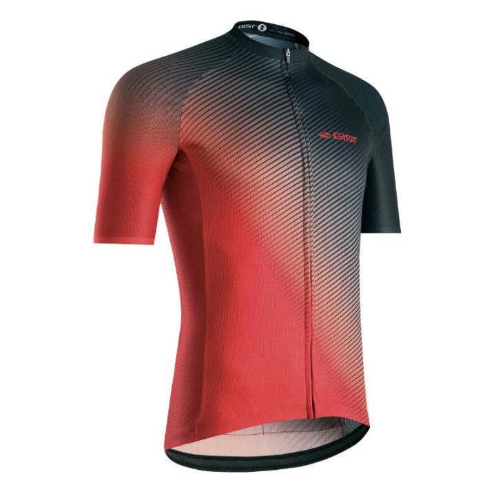 Maillot Gist Été Flow Manches Courtes Zip Total Rouge S