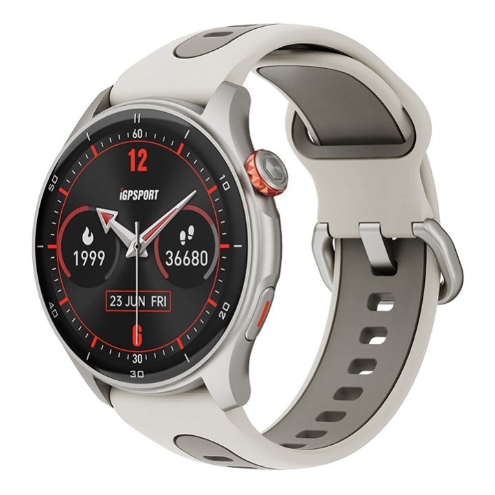 Montre Gps - Compteur Igpsport Lw10 Argent Titane- Calories - Frequence Cardiaque - Sommeil - Notifications Et Plus De 45 Algorithmes Sante