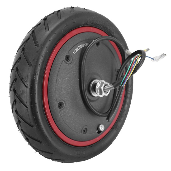 Moteur Trottinette Xiaomi Pro, Pro 2 36V 350W Noir Liseret Rouge (Complet Avec Roue Et Pneu 8.5 X2) -P2R-