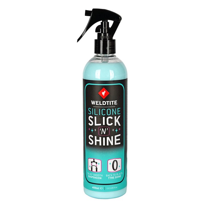 Nettoyant Vélo Weldtite Pour Fourche Et Pneu Silicone Slick N Shine (Spray 400Ml)