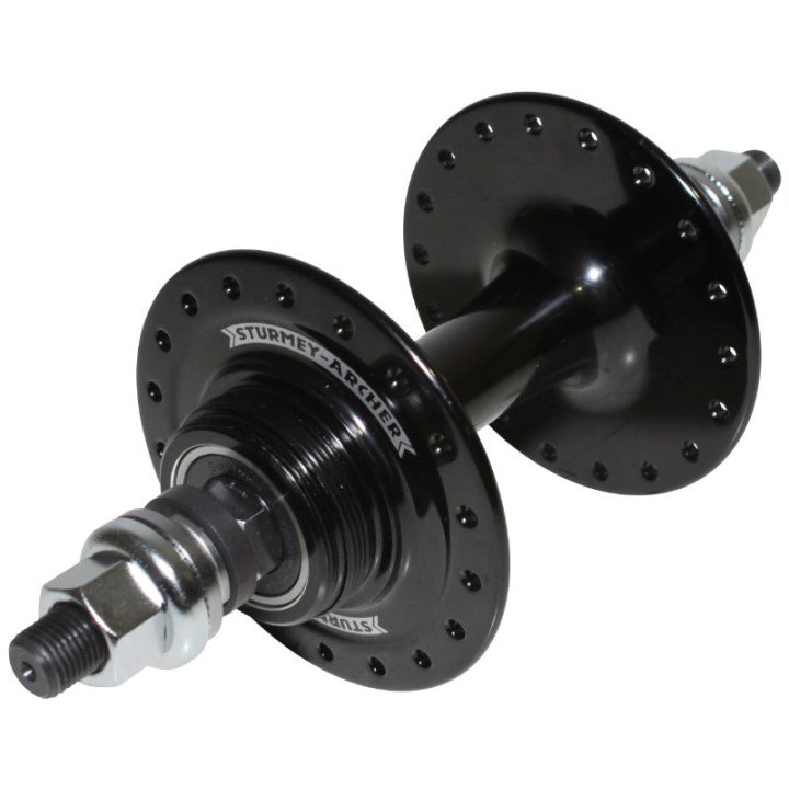 Moyeu Route Sturmey Archer Noir 36T. Arrière Double Filetage Pour Fixie
