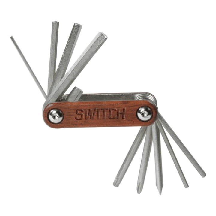 Outil Multifonction Switch Corps Bois 8 Fonctions Clé Allen + Tournevis