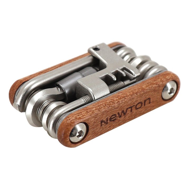 Outil Multifonction Newton Wood Corps Bois 11 Fonctions Clé Allen + Tournevis + Derive Chaîne