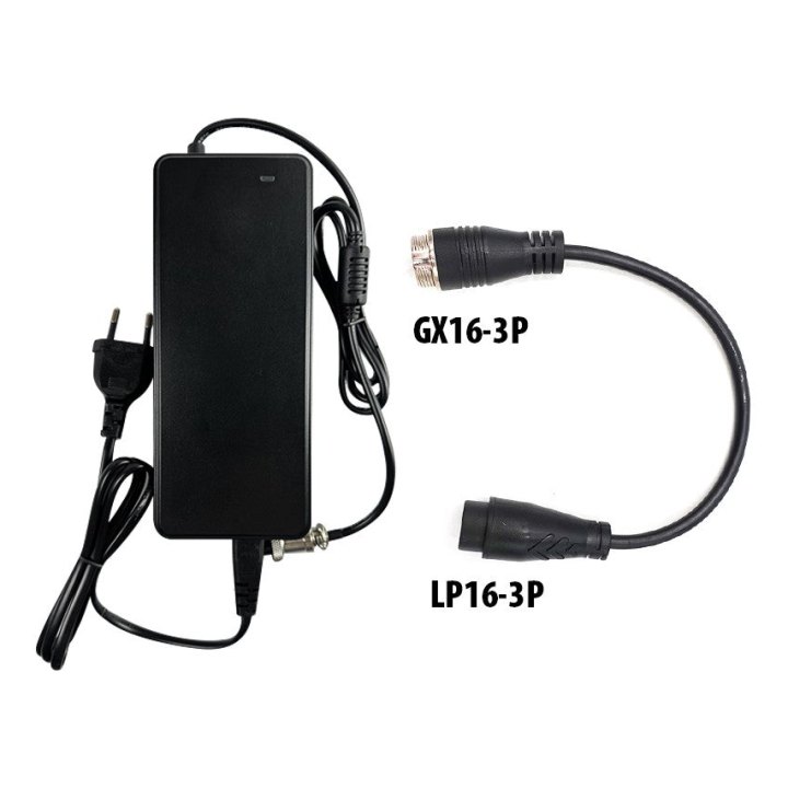 Pack Chargeur 48V ➡️ 54.6V / 2A (+ Adaptateur GX16-LP16-3)