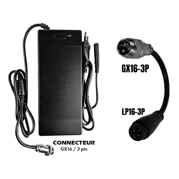 Pack Chargeur 60V ➡️ 67.2V / 2A (connecteur LP16-3)