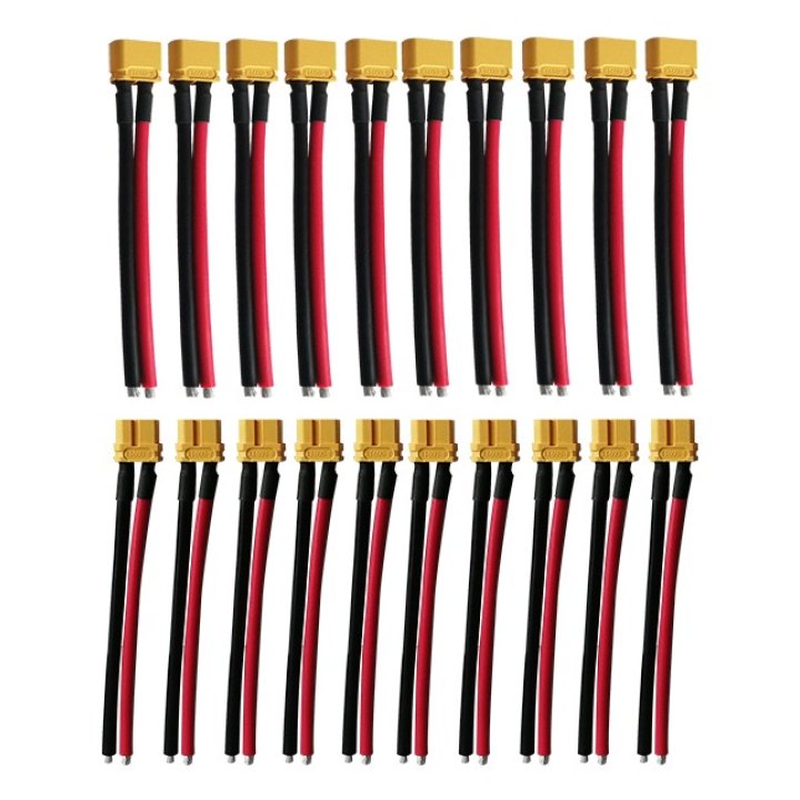 Pack Prises Xt60 Avec câbles 10Males+10Femelles