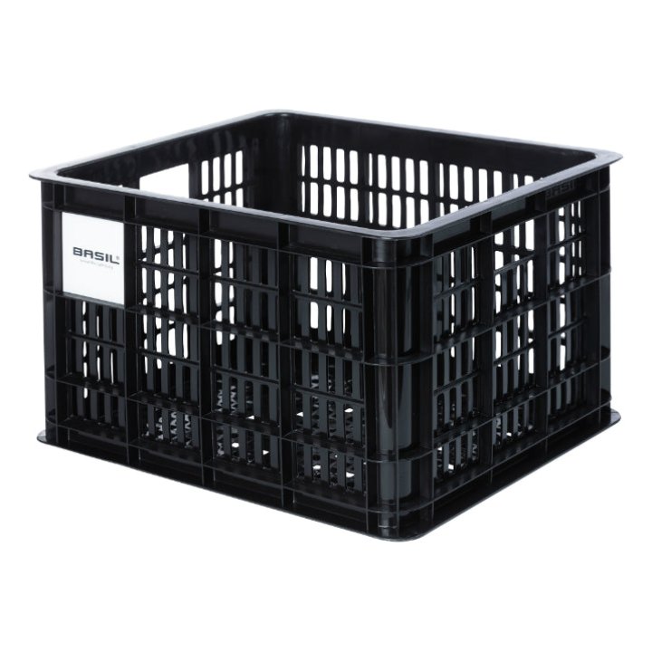 Panier - Caisse Plastique Recycle Basil Noir 29L Avant-Arrière (33X44X25 cm) (Possibilite De Fixer Avec Ref 150413)