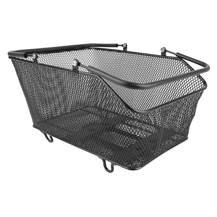 Panier Arrière Acier Nid Abeille City Noir Avec Fixation Clip Adaptable Sur Tout Porte Bagage 27L(41 X 31 X 21 cm) -Inclus Platine Porte-Bagage-