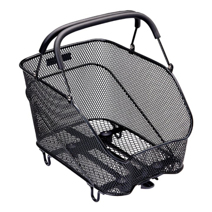 Panier Arrière Fil Acier Racktime Bask It Trunk Noir Avec Anse Sur Porte Bagage (39X26X27 cm) - Compatible Systeme Racktime Snapit