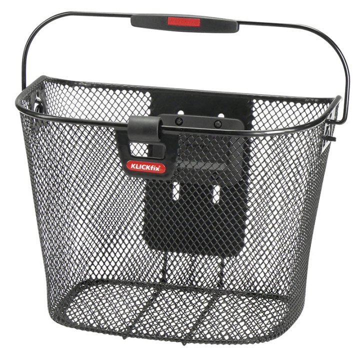 Panier Avant Acier Nid Abeille Klickfix 16L Avec Anse Fixation Sur Cintre Et Clip Pour Éclairage (36X26X25 cm) Avec Platine Plastique (Livre Sans Fixation)