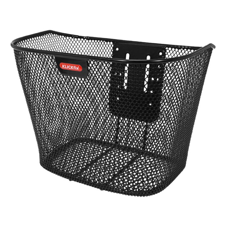 Panier Avant Acier Nid Abeille Klickfix 16L Noir Avec Platine Fixe Pour Vea-E-Bike (35X26X25 cm)