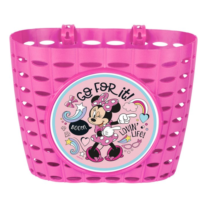 Panier Avant Enfant Minnie Rose Fixation Par Sangle Sur Cintre