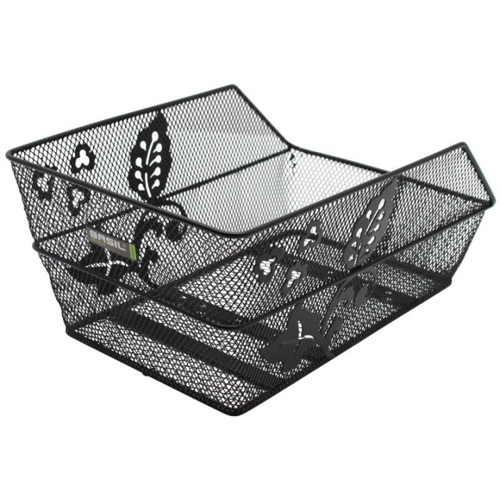 Panier Arrière Acier Nid Abeille Basil Cento Flower Noir (47 X 31 X 21 cm)