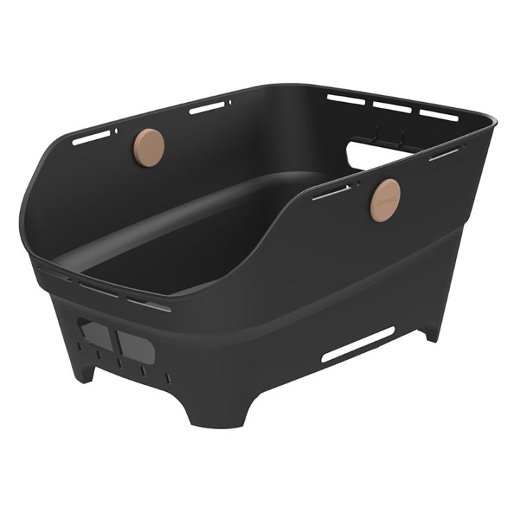 Panier Arrière Synthetique Recycle Cento Neo Basil Noir Fixation Wsl (46X35X25 cm) Compatible Systeme Mik 2.0 (Fixation Inclus)