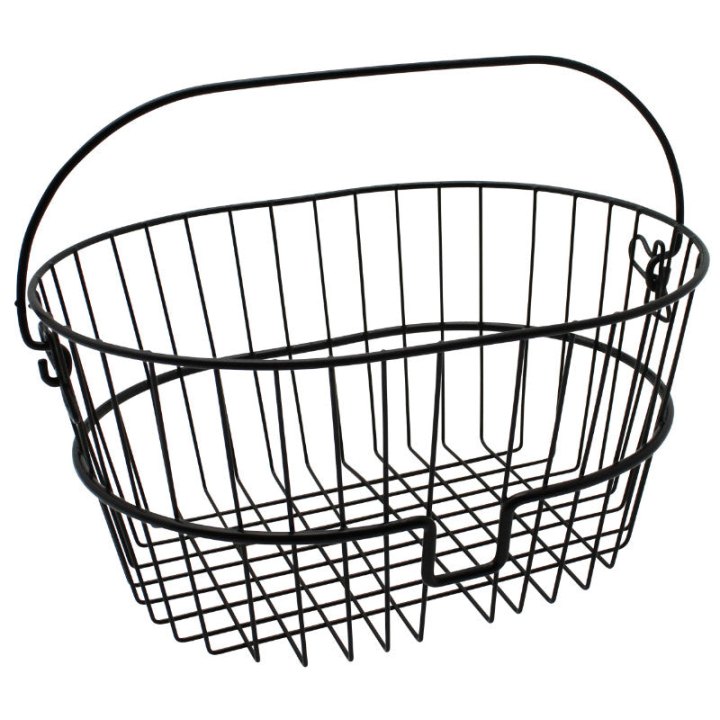 Panier Avant Acier Fil Klickfix Standardkorb 16L Noir Avec Anse Fixation Sur Cintre (41X19X30 cm) (Livre Sans Fixation)